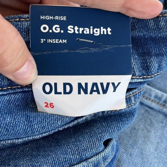 Old Navy OG Denim Two Tone Cut Off Shorts Size 26 NWT - Picture 4 of 11